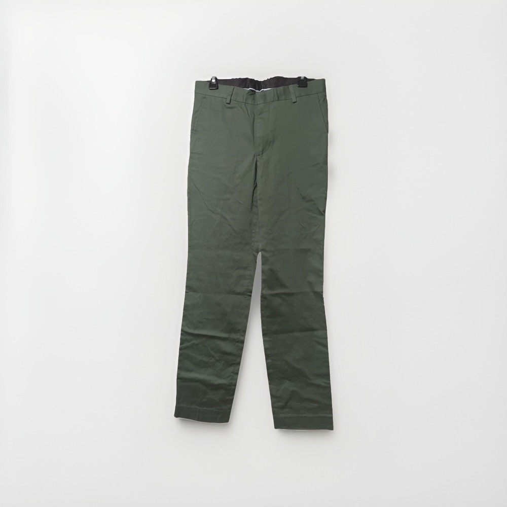 NWT Berle Modern Fit Chinos Dress Pants Olive Green Cotton Blend Mens‎ 32W 32R